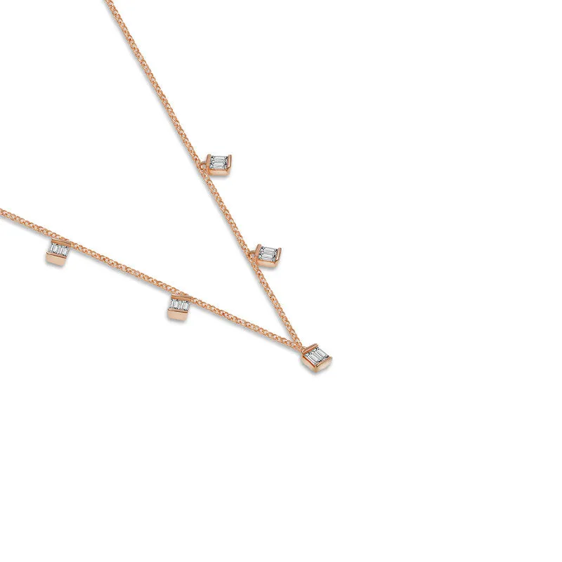 18k Gold Square Shape Diamond Necklace / Choker
