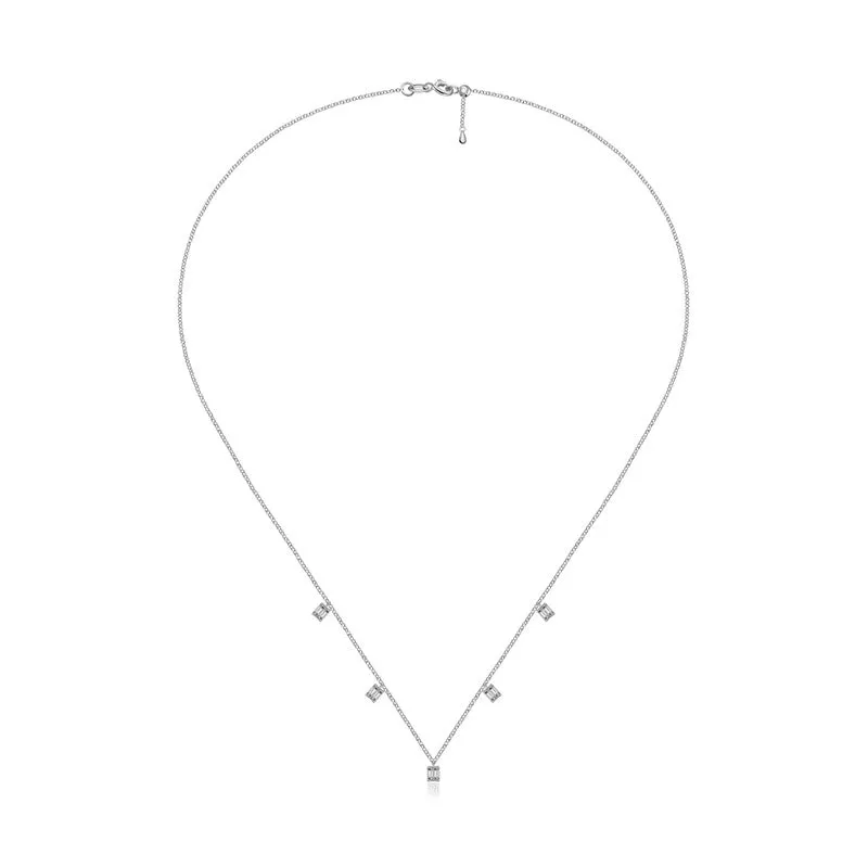 18k Gold Square Shape Diamond Necklace / Choker