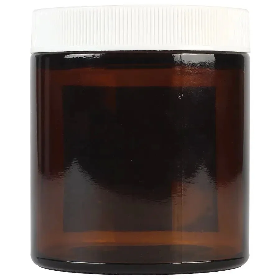 Aura Cacia Amber Wide Mouth Jar with Writable Label 4 oz Bottle