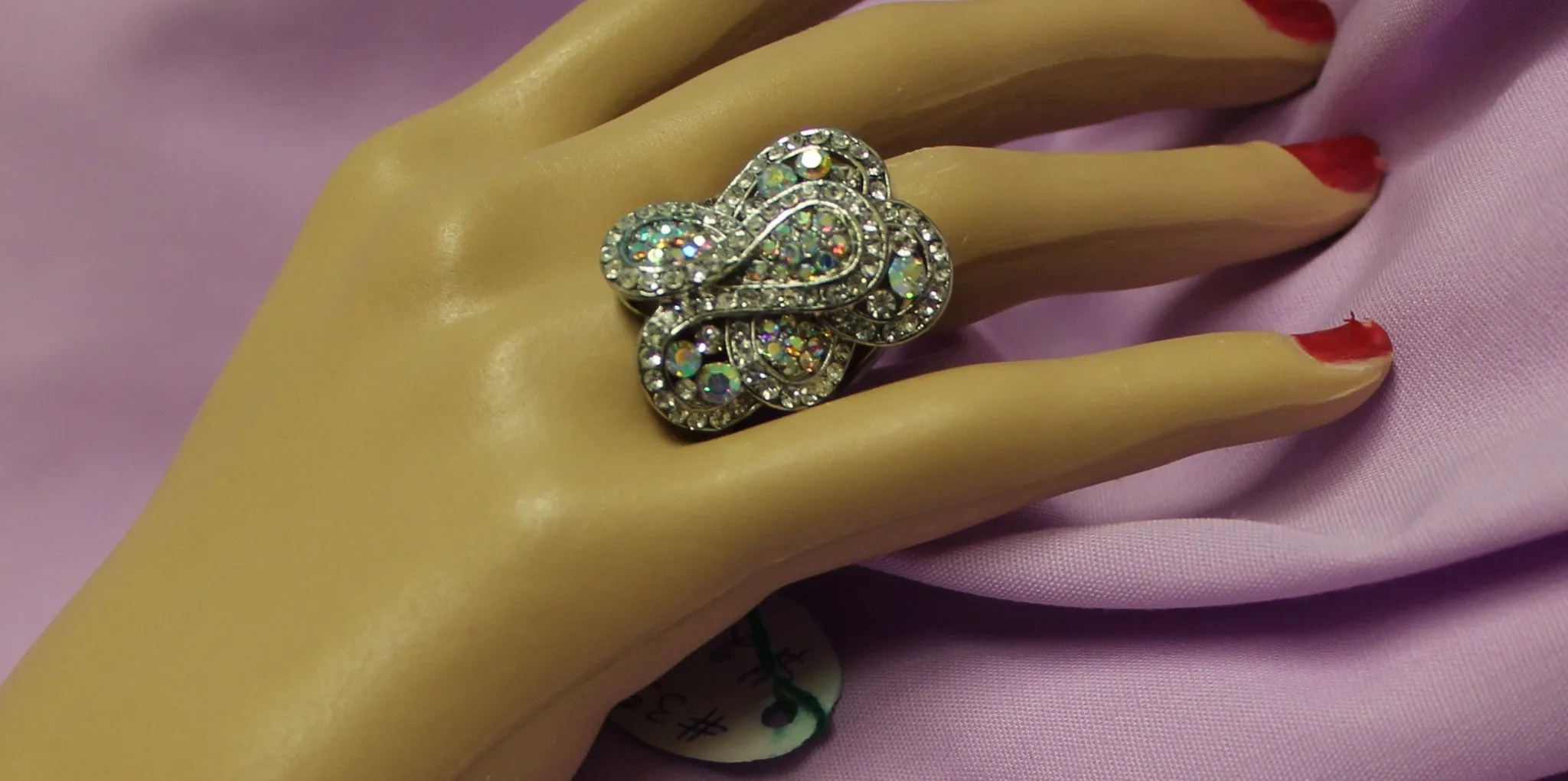 Finger Rings 3594 Silver Rainbow Rings Shieno Sarees