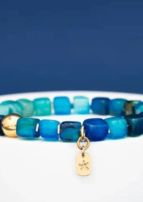 Halcyon Agate Beaded Bracelet