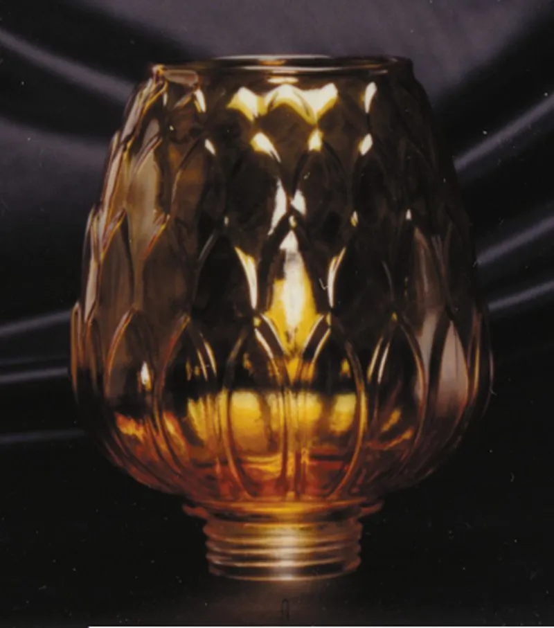 Kirks Lane-19213 - 6 1/2 Inch Amber Pole Shade 2 Inch Fitter