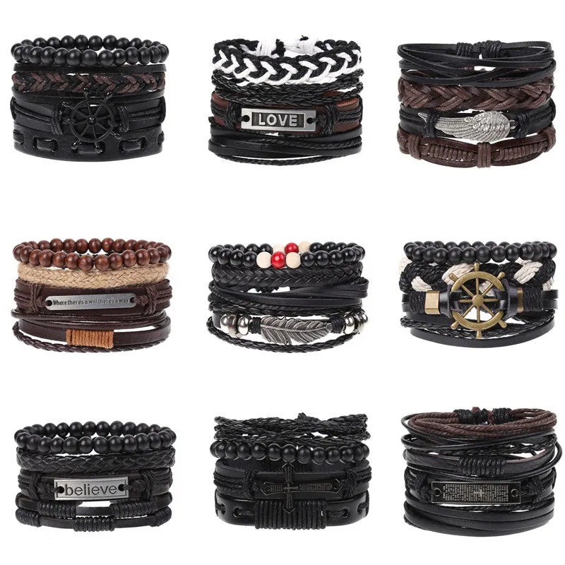 Retro Woven Beaded Bracelet Set