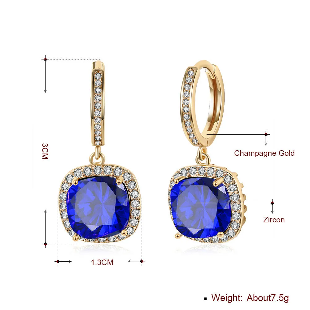 SKMEI LKN049 Large Rhinestone Drop Earrings for Women
